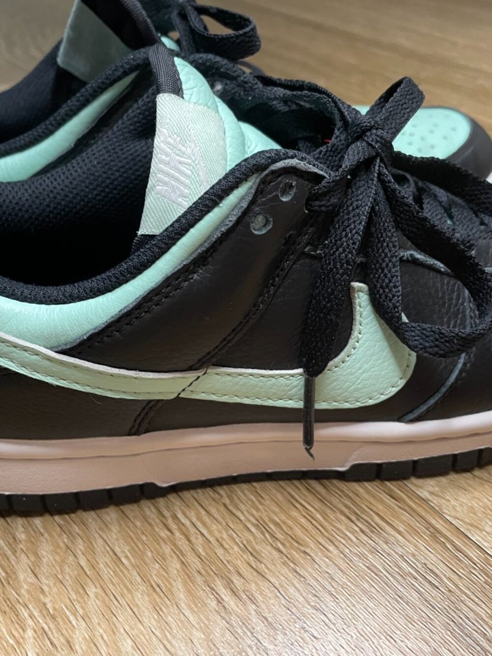 Nike By You Dunk Lows Black and Mint Green Size 5.5 US - Picture 3 of 11